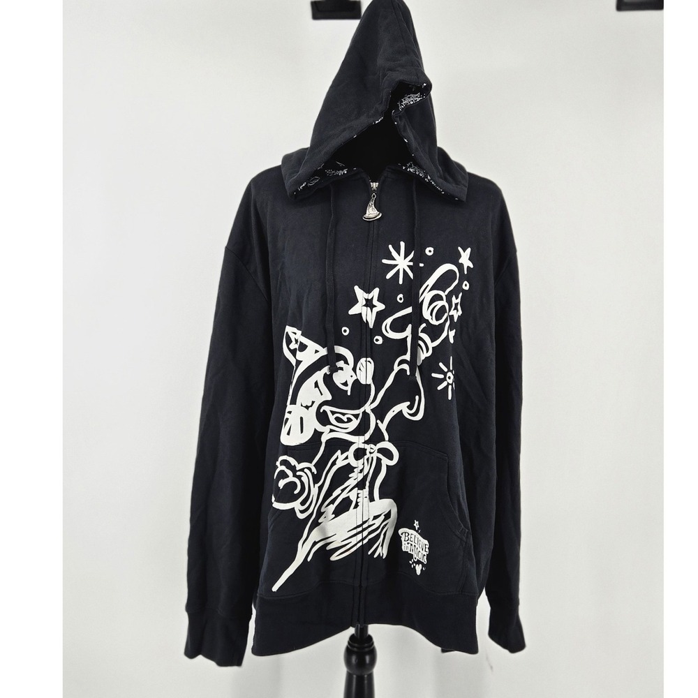 Disney Parks Sorcerer Mickey Believe in Magic Zip Up Hoodie Jacket Plus 3X NWT